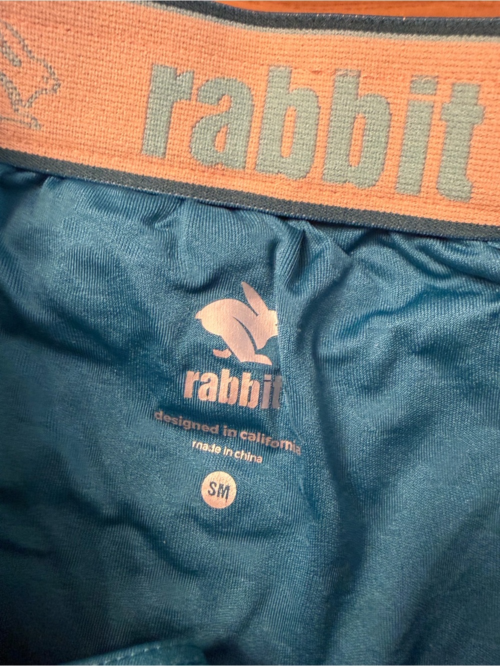 Rabbit Repeat 2 Women’s Athletic Shorts - Teal with Contrast Trim small - Picture 4 of 4